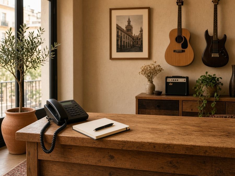 Contact desk at Goodsbloom Studio in Seville