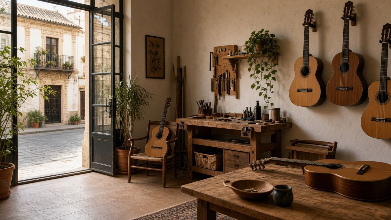 Adult music studio / guitar lessons workspace at Goodsbloom Studio
